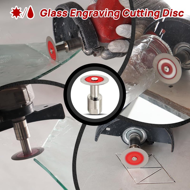 FOCSTOL Mini Diamond Glass Cutting Disc - 5pcs 1-9/16 Inch(40mm) Glass Saw Blade and 1pc 5/8''-11 Flange for Glass Jade Marble Granite Artificial Stone Porcelain Tile Ceramic - Image 3